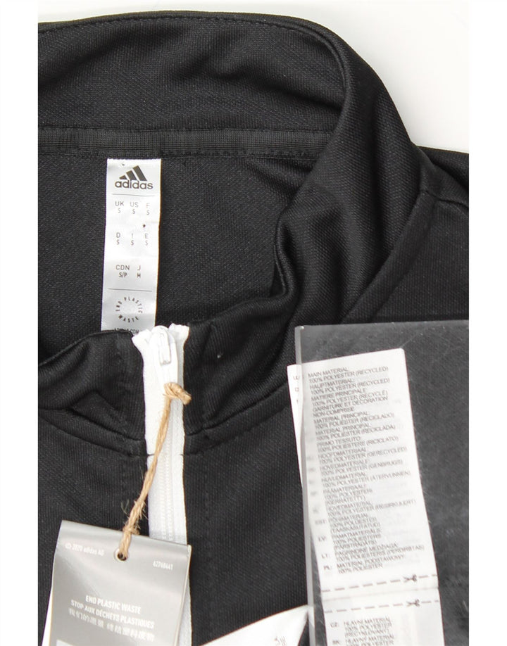 ADIDAS Maglia da ginnastica da uomo con grafica Aeroready e collo con zip, piccola, nera