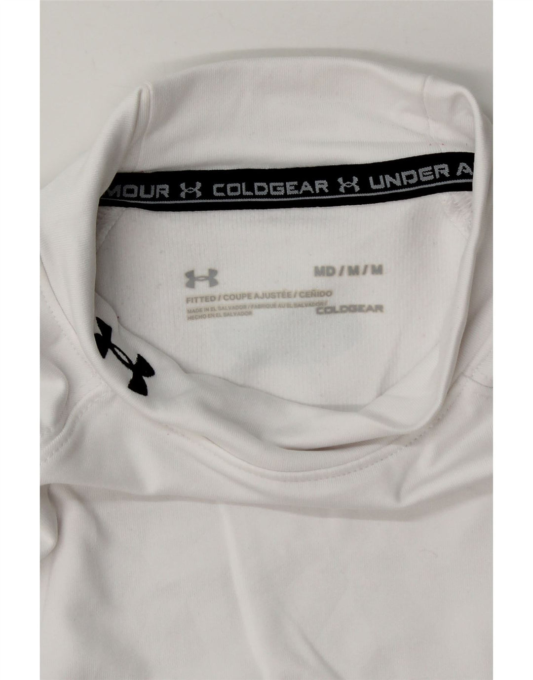 Maglia Under Armour da uomo Cold Gear a maniche lunghe in poliestere bianco medio
