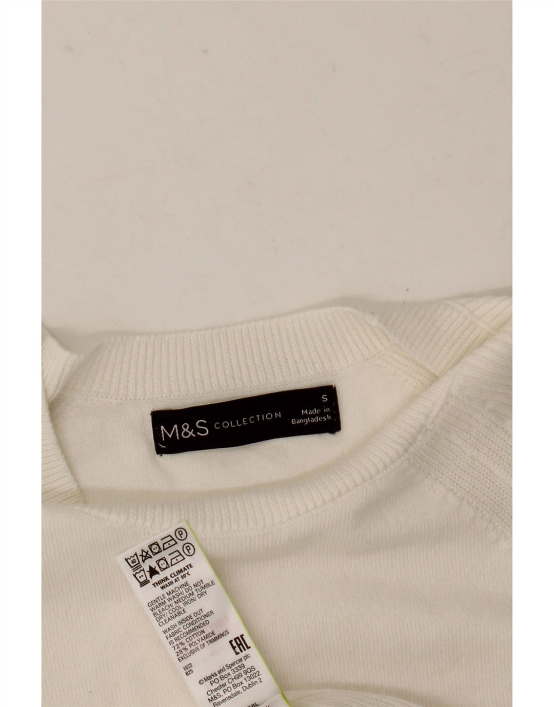 Maglione maglione con scollo a barca da donna Marks & Spencer UK 10 piccolo bianco