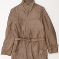 Giacca in pelle vintage da uomo IT 46 piccola marrone