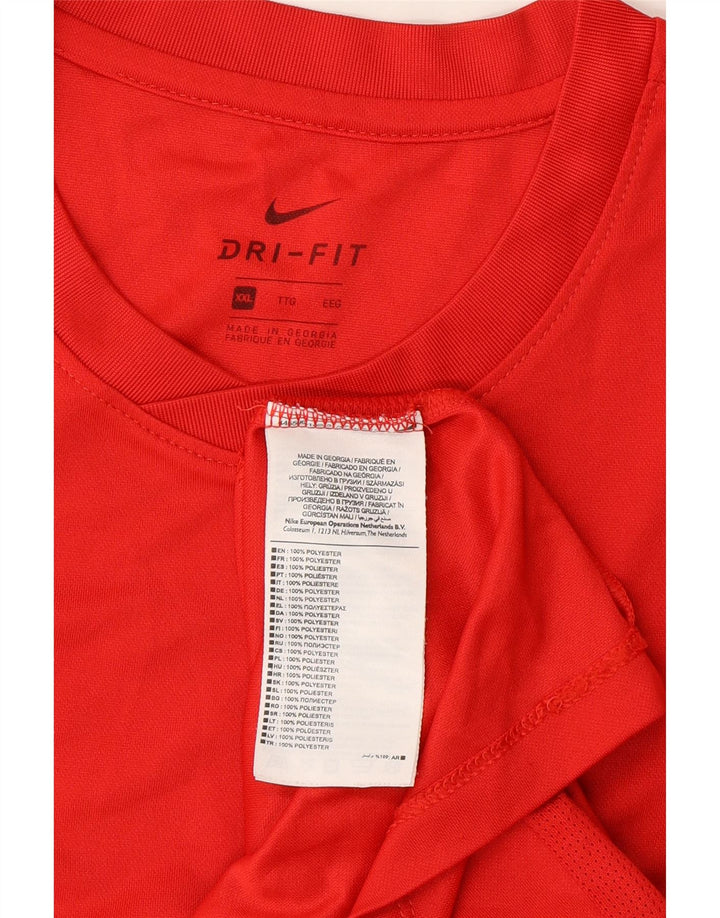 T-shirt NIKE Dri Fit da uomo 2XL rossa in poliestere