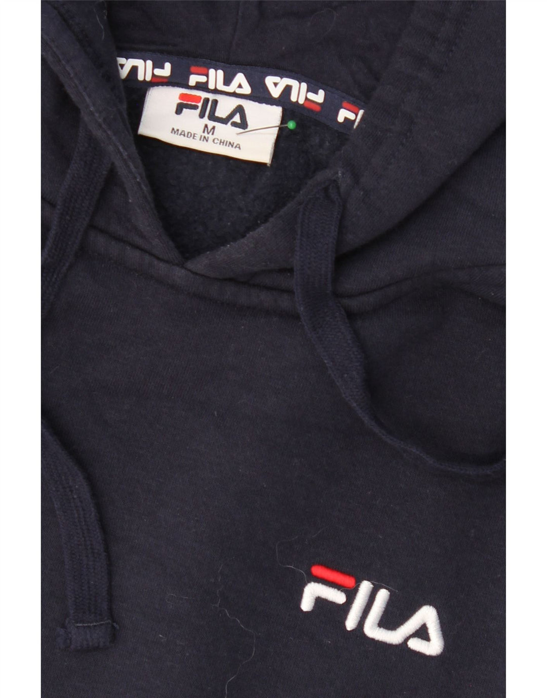 FILA Mens Hoodie Jumper Medium Navy Blue Cotton Vintage Fila and Second-Hand Fila from Messina Hembry 