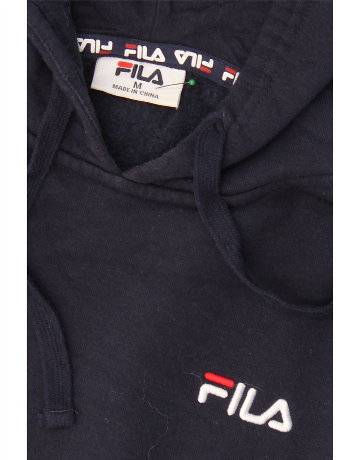 FILA Mens Hoodie Jumper Medium Navy Blue Cotton Vintage Fila and Second-Hand Fila from Messina Hembry 