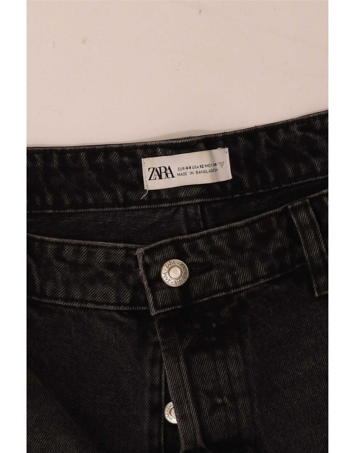 Pantaloncini in denim invecchiato da donna Zara EU 44 XL W34 neri