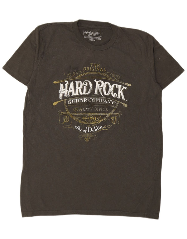 HARD ROCK CAFE T-shirt grafica da uomo della città di Dublino, cotone medio kaki