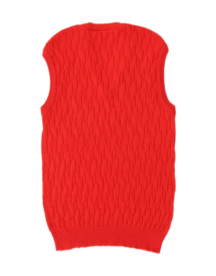 Canottiera vintage da uomo piccola in lana rossa