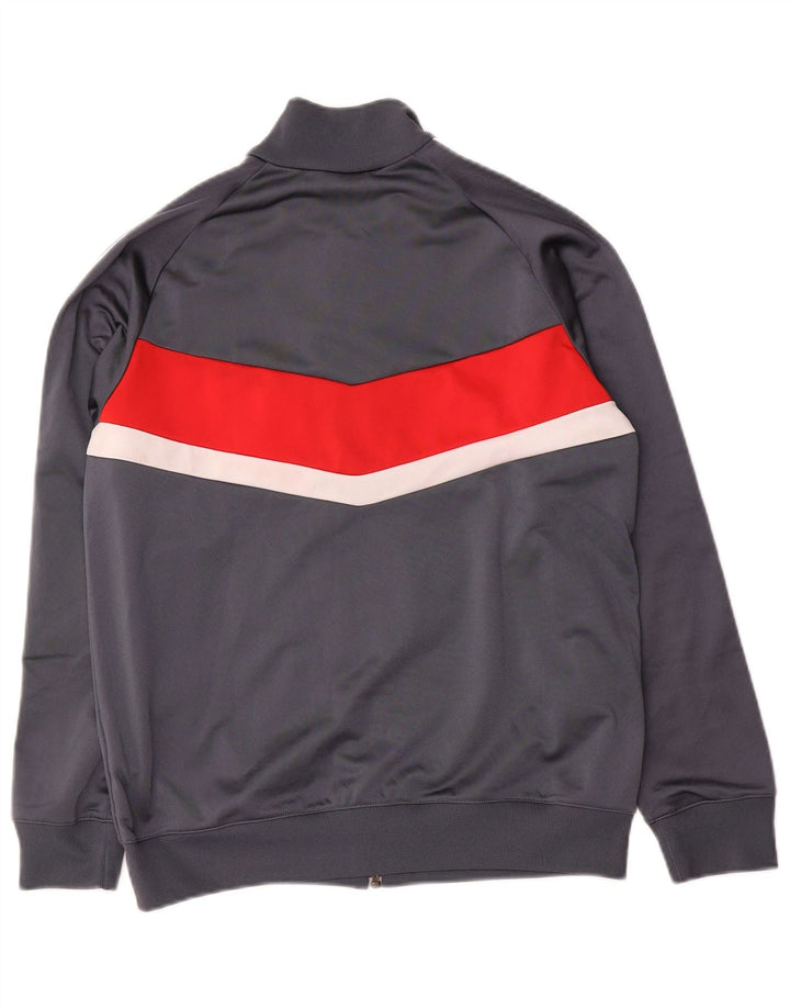 Giacca da ginnastica da uomo Adidas piccola in poliestere color block grigio