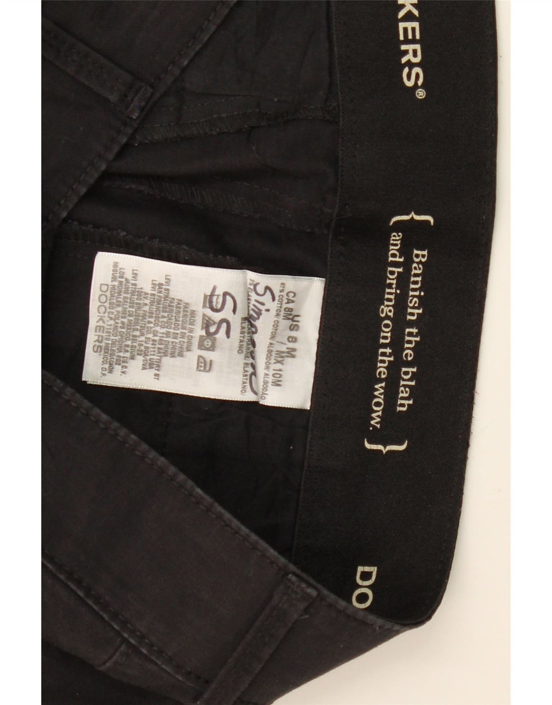 DOCKERS Womens Bootcut Casual Trousers US 8 Medium W32 L32 Black Cotton Vintage Dockers and Second-Hand Dockers from Messina Hembry 