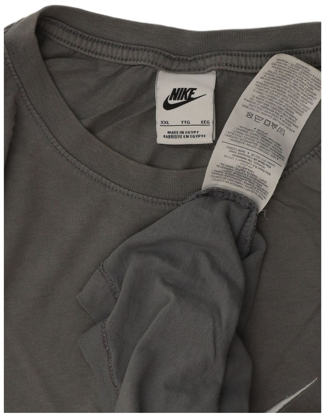 T-shirt grafica da uomo Nike Top 2XL in cotone grigio