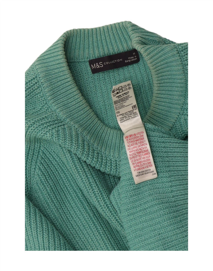 Maglione maglione girocollo da donna Marks & Spencer UK 14 medio turchese
