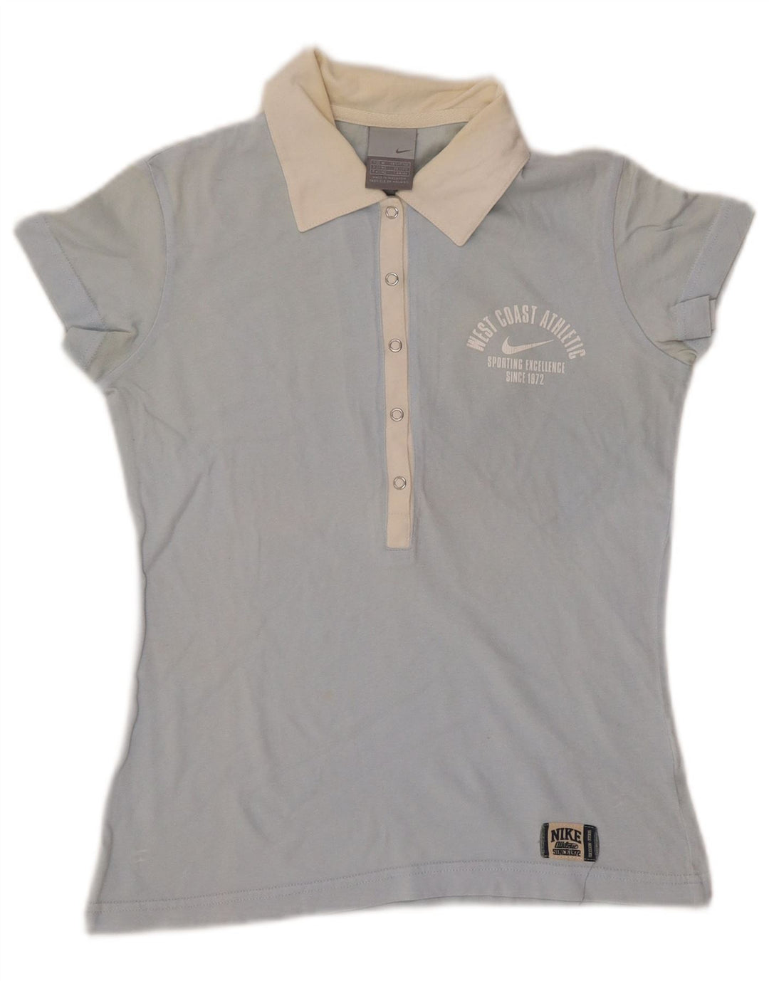 Polo NIKE da donna UK 10/12 color block blu medio