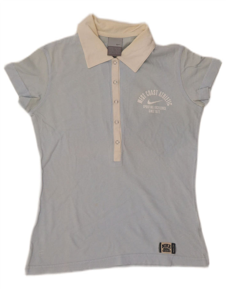 Polo NIKE da donna UK 10/12 color block blu medio