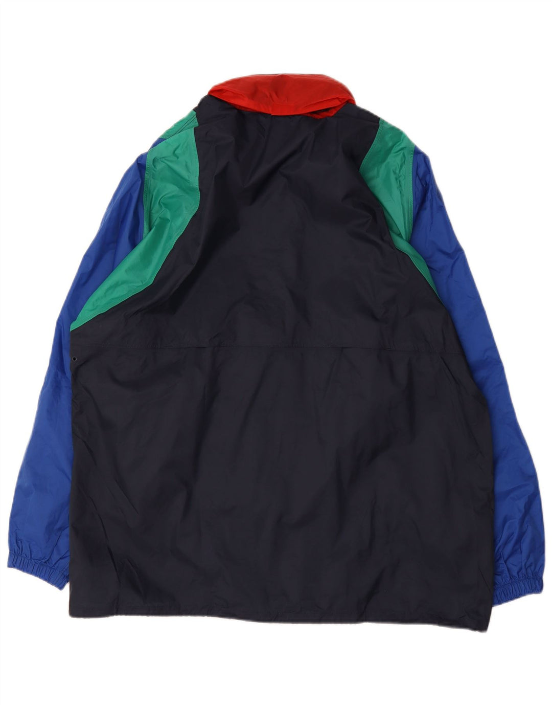 Giacca antipioggia da uomo Anuy UK 40 Large in nylon color block blu navy