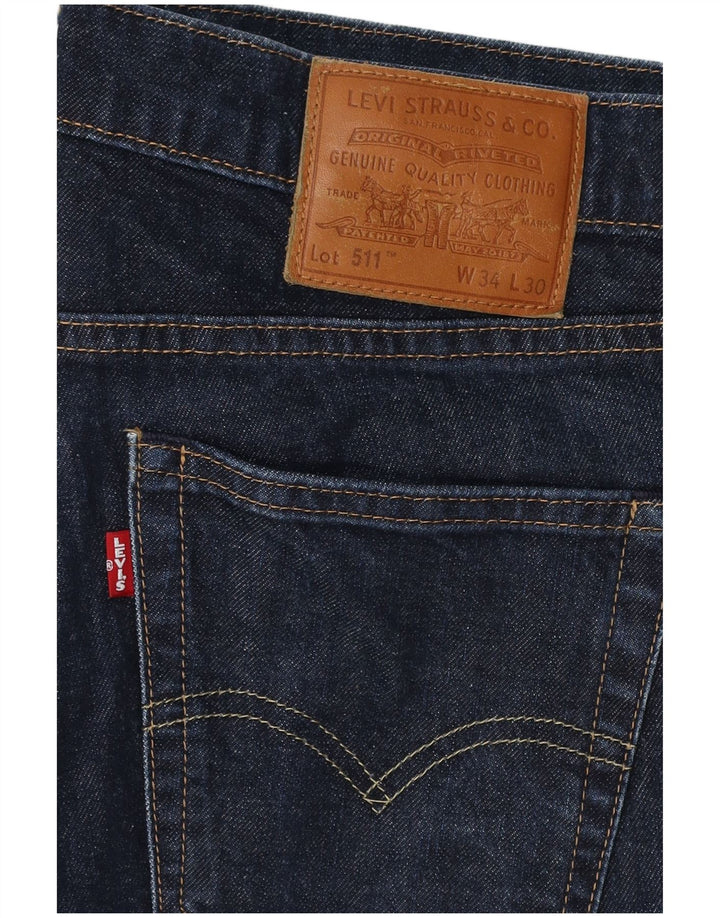 LEVI'S Jeans 511 slim da uomo W34 L30 cotone blu navy