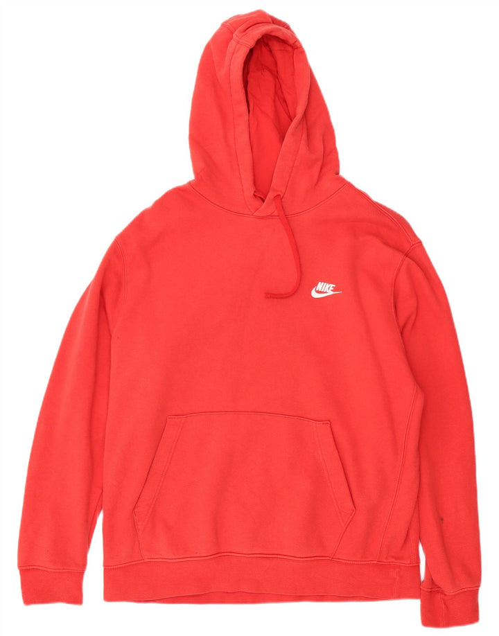 Felpa con cappuccio da uomo Nike Large rossa in cotone