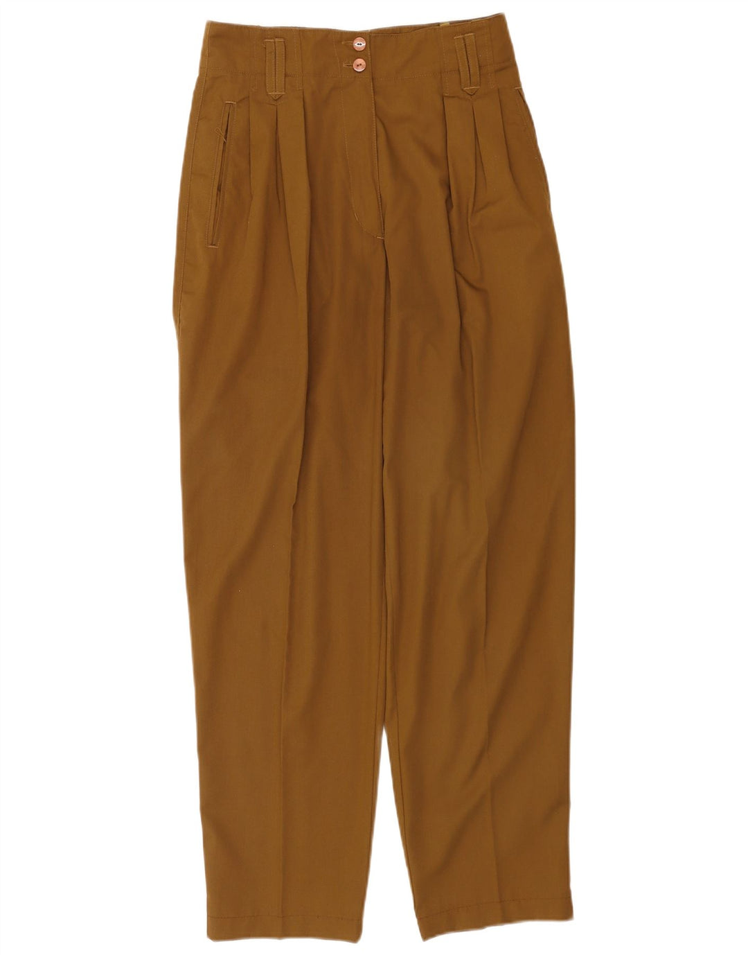 Pantaloni casual con ancoraggio da donna vintage EU 38 medio W28 L30 poliestere kaki