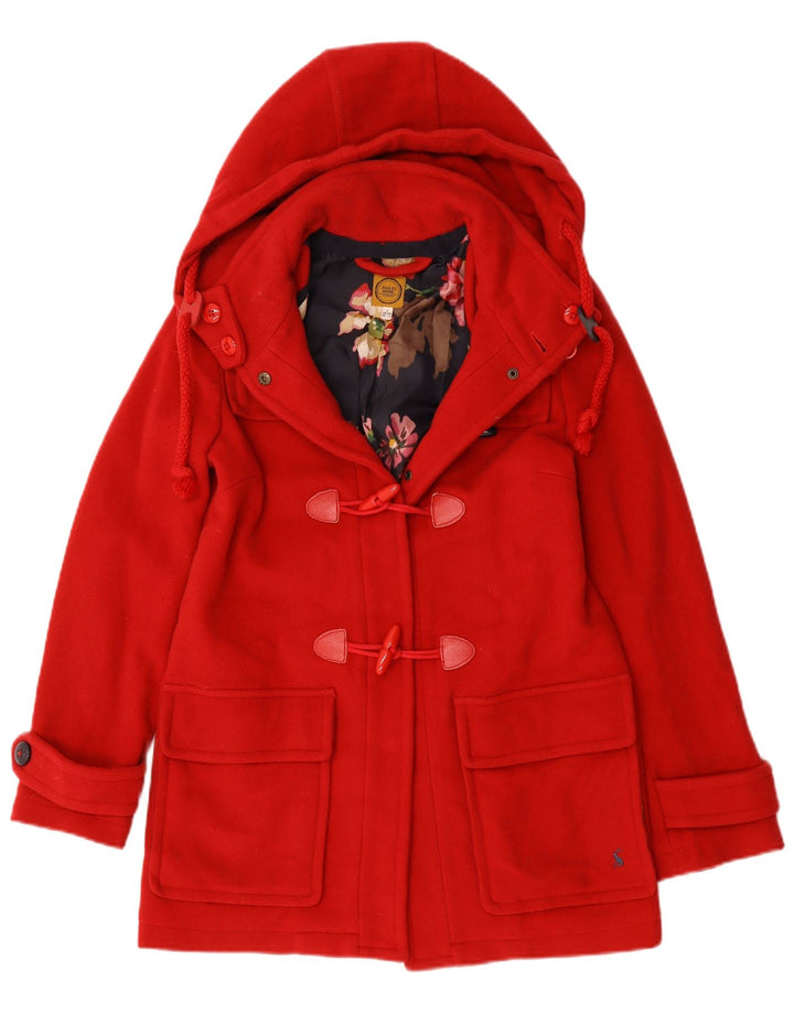 Montgomery oversize con cappuccio da donna Joules UK 6 XS rosso lana
