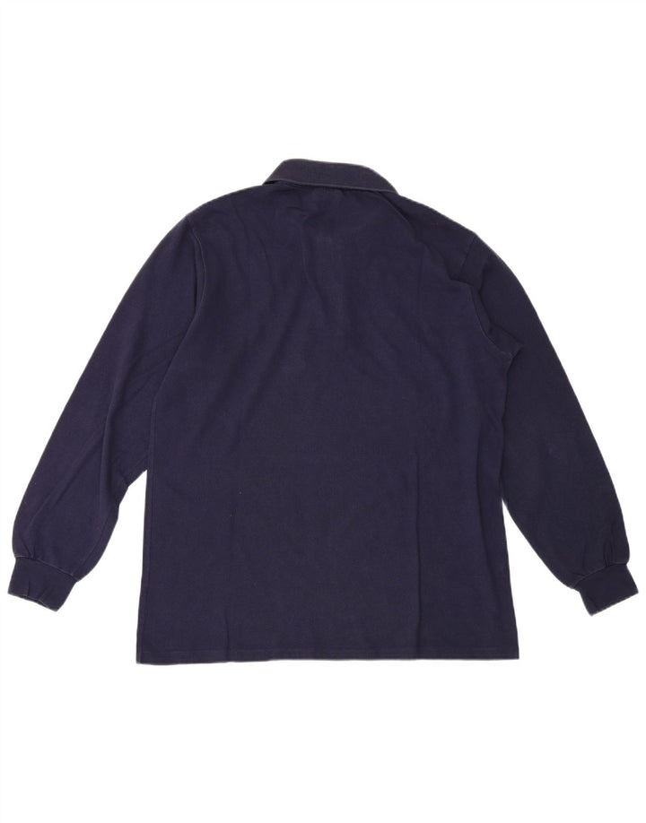 Polo da uomo a maniche lunghe Lacoste taglia 4 medio blu navy