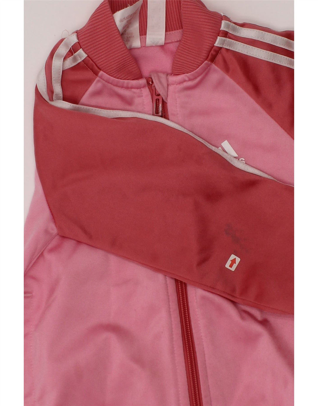 Giacca superiore della tuta da ragazza Adidas 2-3 anni in poliestere color block rosa