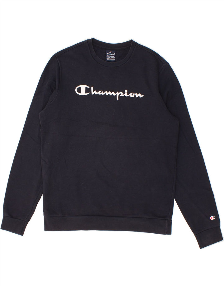CHAMPION Boys Graphic Sweatshirt Jumper 15-16 Years 2XL Navy Blue Vintage Champion and Second-Hand Champion from Messina Hembry 