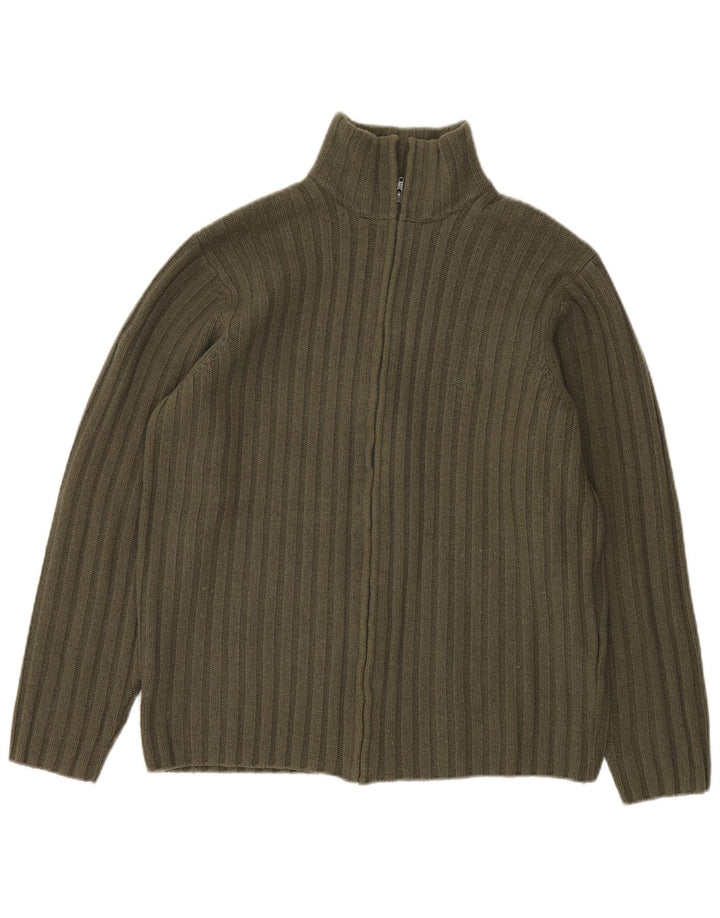 Levi's Maglione cardigan con zip intera da uomo grande lana d'agnello kaki