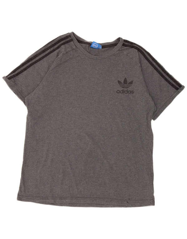 T-shirt da donna Adidas Top UK 18 XL in cotone grigio