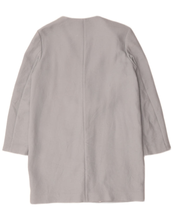 Giacca blazer a 1 bottone lungo da donna Zara UK 14 cotone blu medio