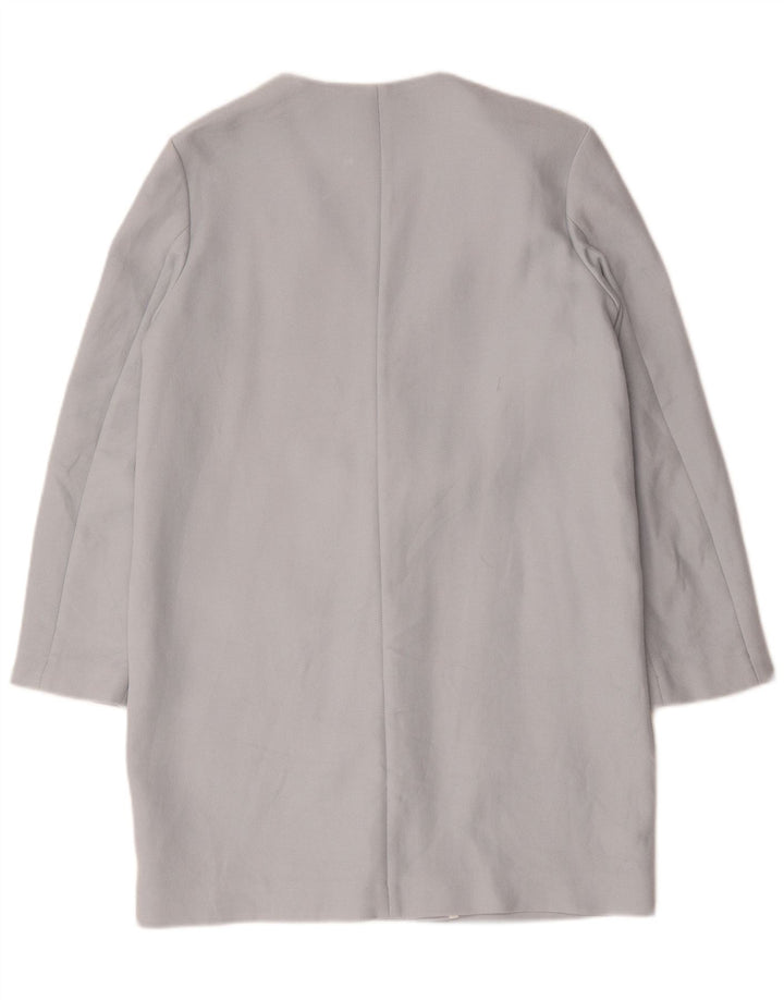 Giacca blazer a 1 bottone lungo da donna Zara UK 14 cotone blu medio