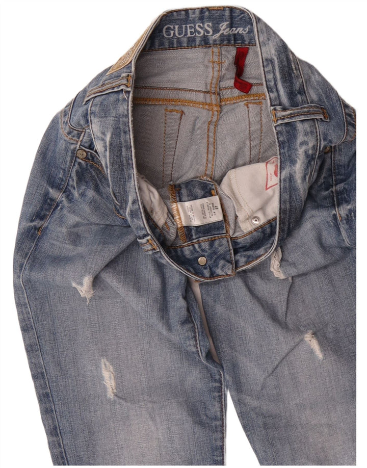 Jeans dritti invecchiati Guess da donna W27 L27 cotone blu