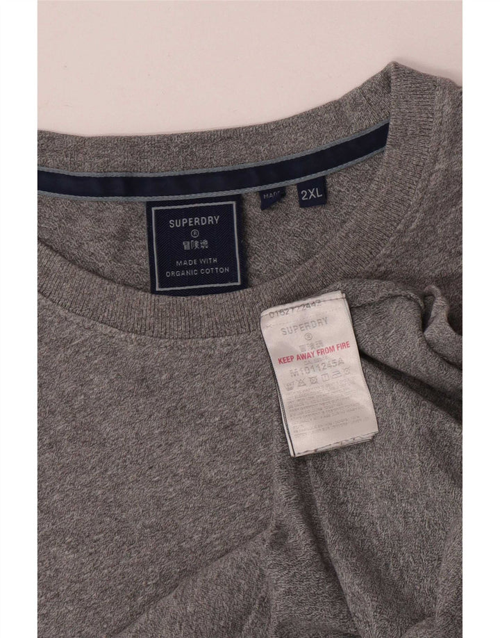 T-shirt da donna Superdry Top 2XL in cotone grigio