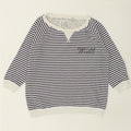 JACK WILLS Womens Sweatshirt Jumper UK 12 Medium  Navy Blue Striped Cotton Vintage Jack Wills and Second-Hand Jack Wills from Messina Hembry 