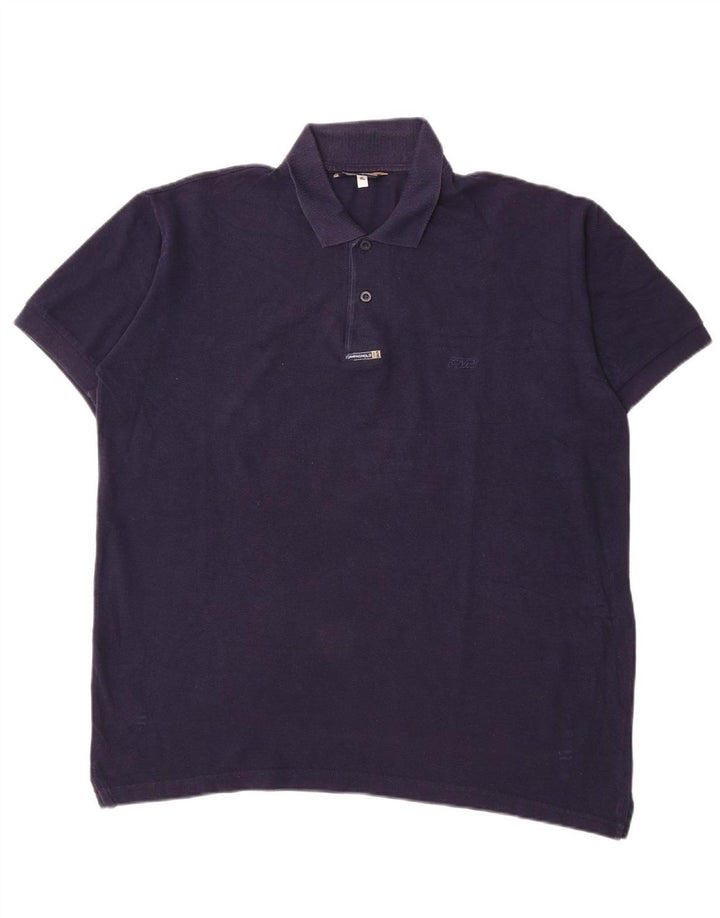 CAMPAGNOLO Mens Polo Shirt XL Navy Blue Cotton