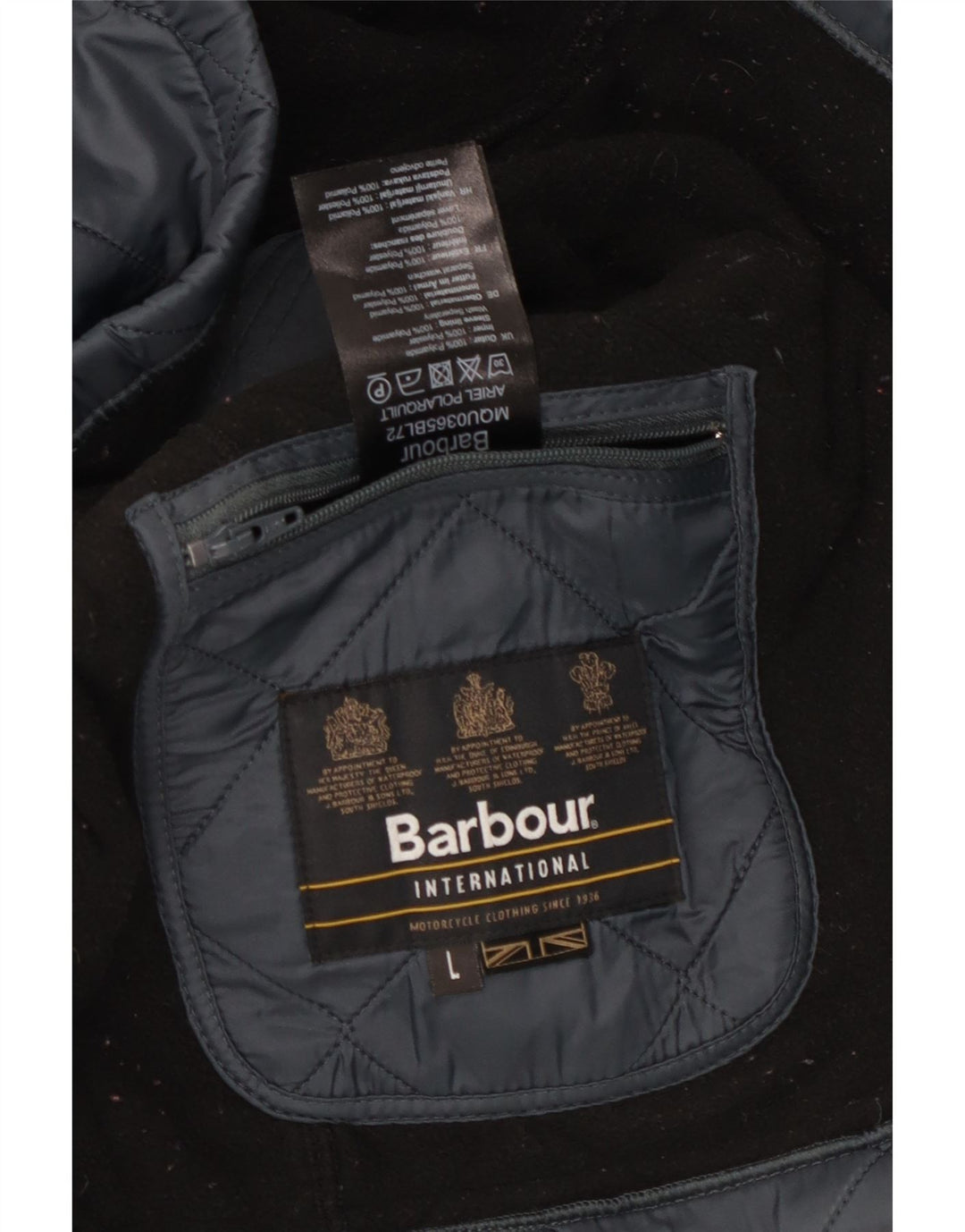 BARBOUR Giacca trapuntata da uomo UK 40 Large Blu Navy in poliammide