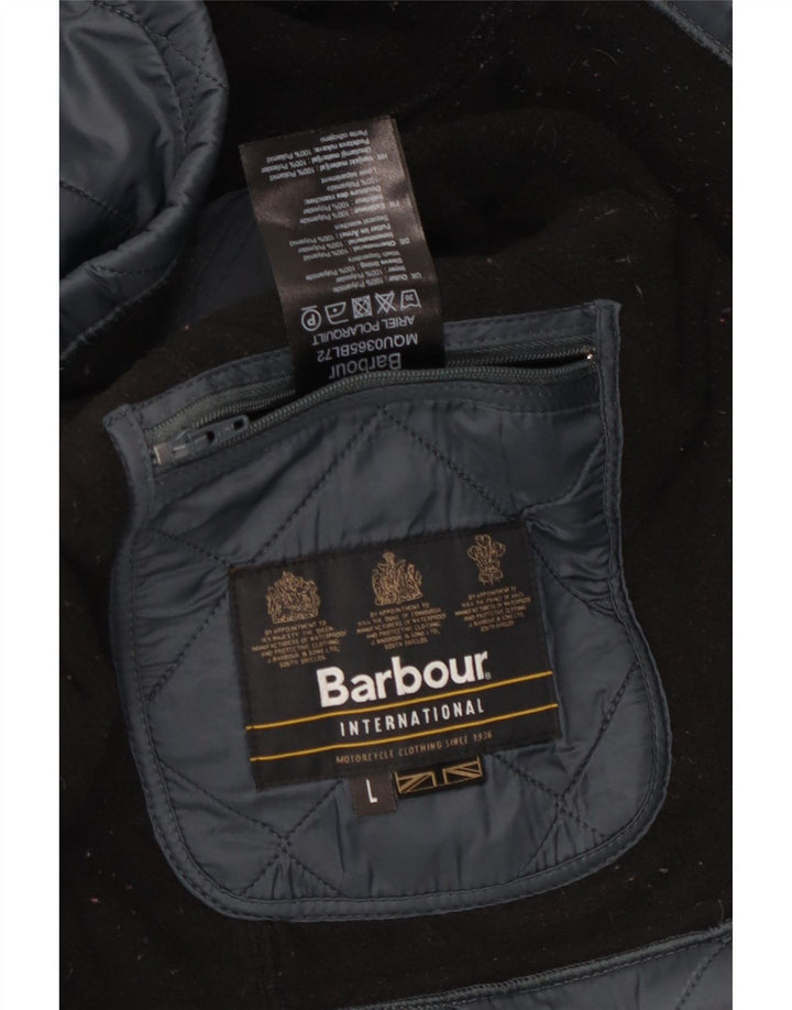 BARBOUR Giacca trapuntata da uomo UK 40 Large Blu Navy in poliammide