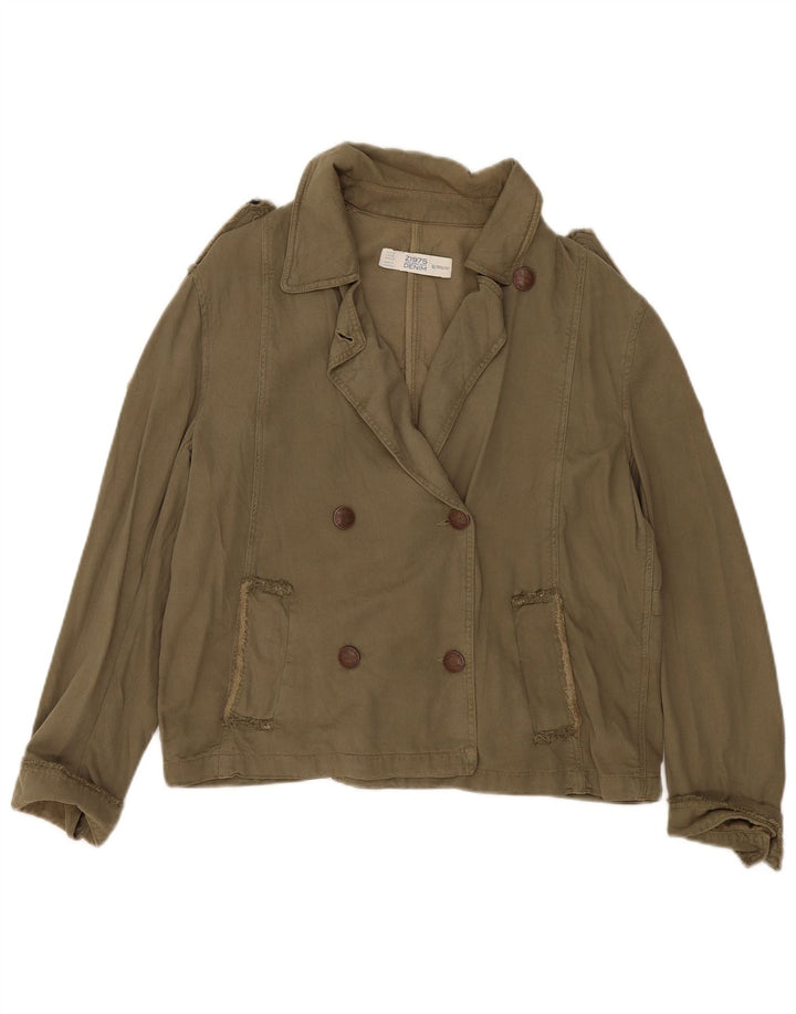 Giacca militare oversize da donna Zara UK 14 Lyocell kaki medio