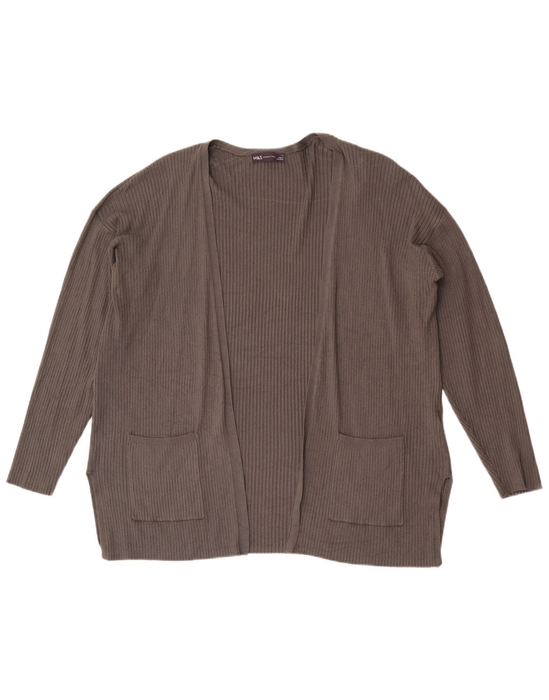 Maglione cardigan vestibilità rilassata da donna Marks & Spencer UK 14 grande grigio