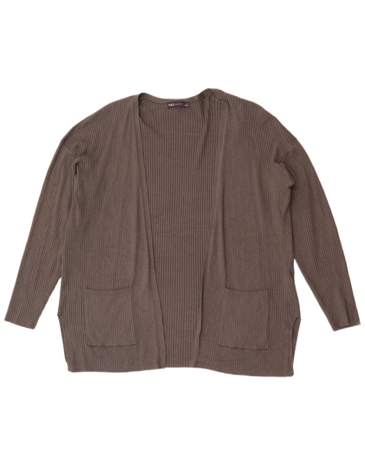 Maglione cardigan vestibilità rilassata da donna Marks & Spencer UK 14 grande grigio