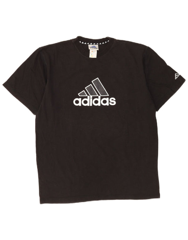 T-shirt grafica da uomo Adidas Top UK 40/42 cotone nero medio