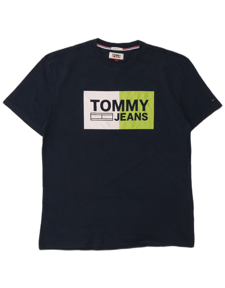 TOMMY HILFIGER T-shirt grafica da uomo con vestibilità regolare, blu navy medio
