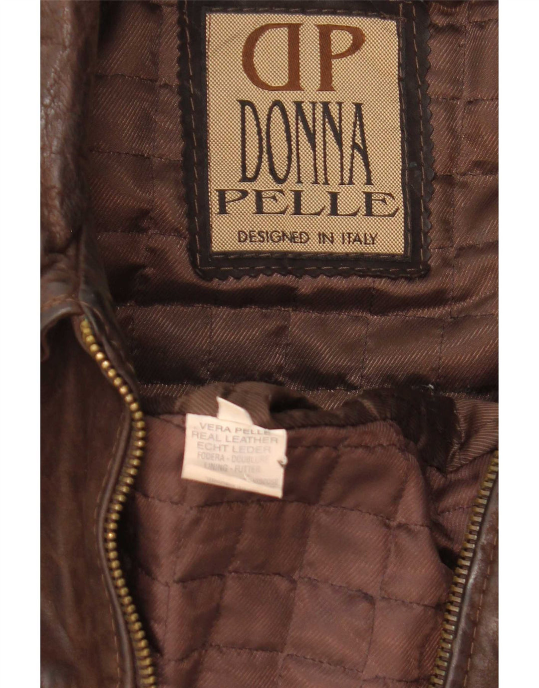 Giacca in pelle da uomo vestibilità ampia Donna Pelle IT 46 piccola in pelle marrone