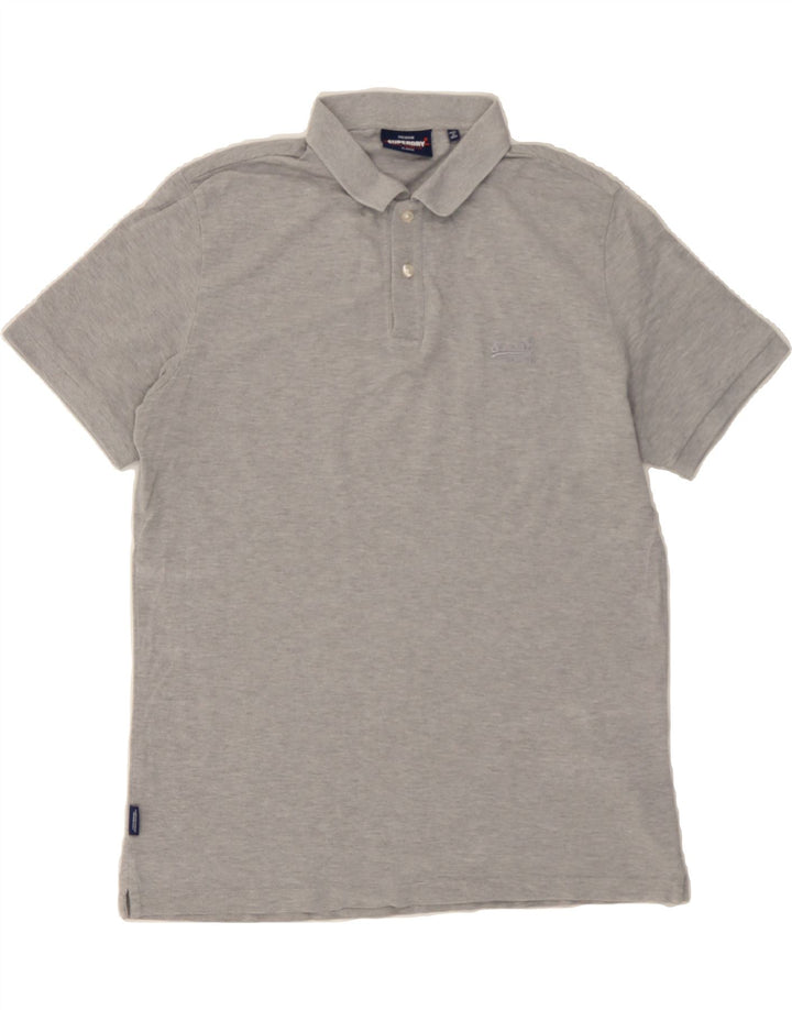 SUPERDRY Mens Polo Shirt XL Grey Cotton Vintage Superdry and Second-Hand Superdry from Messina Hembry 