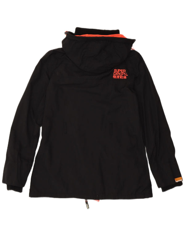 Giacca antipioggia da donna Superdry The Windmac con cappuccio e vestibilità ampia UK 10 Small Nera