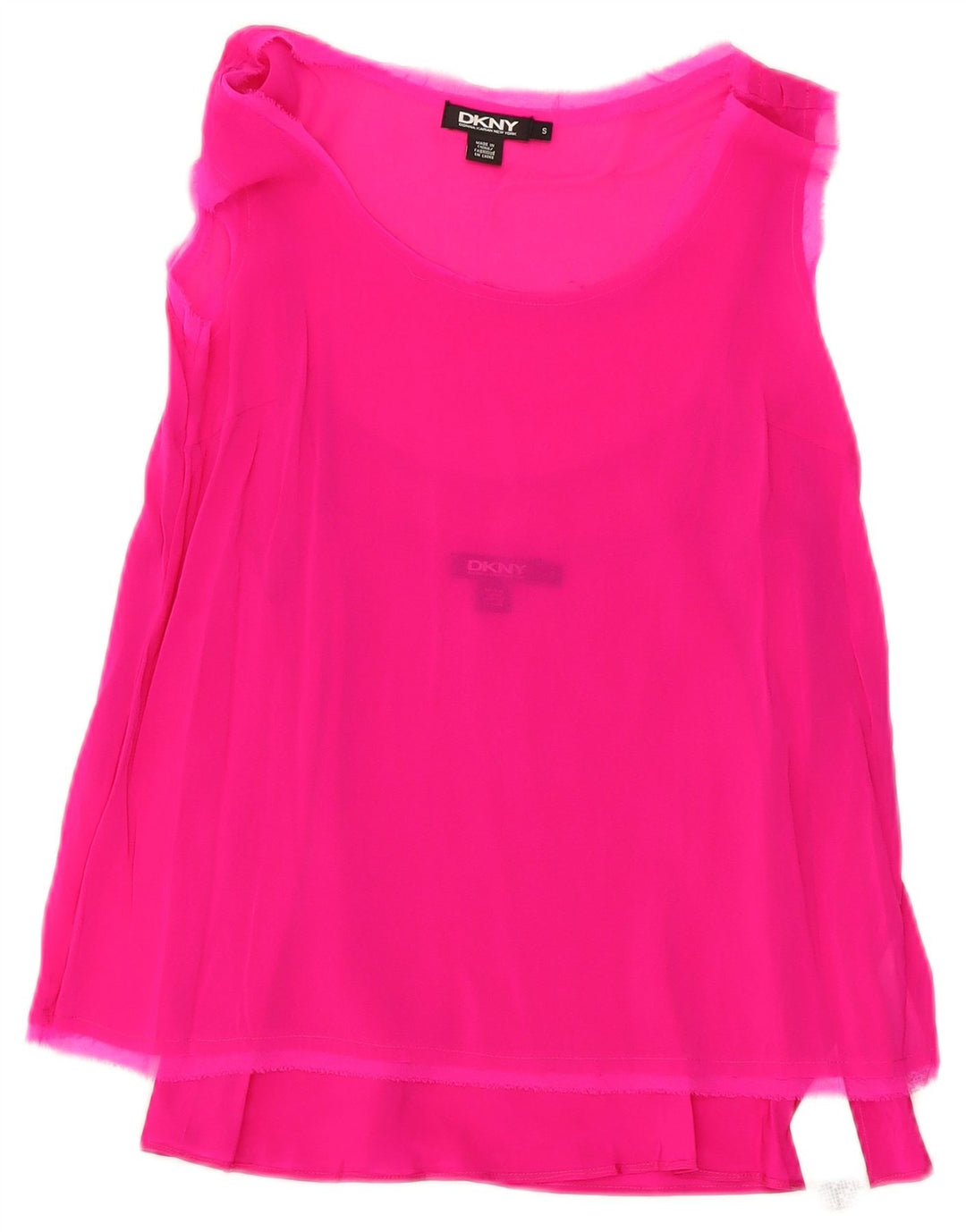 Camicetta senza maniche da donna Dkny Top UK 10 piccola seta rosa