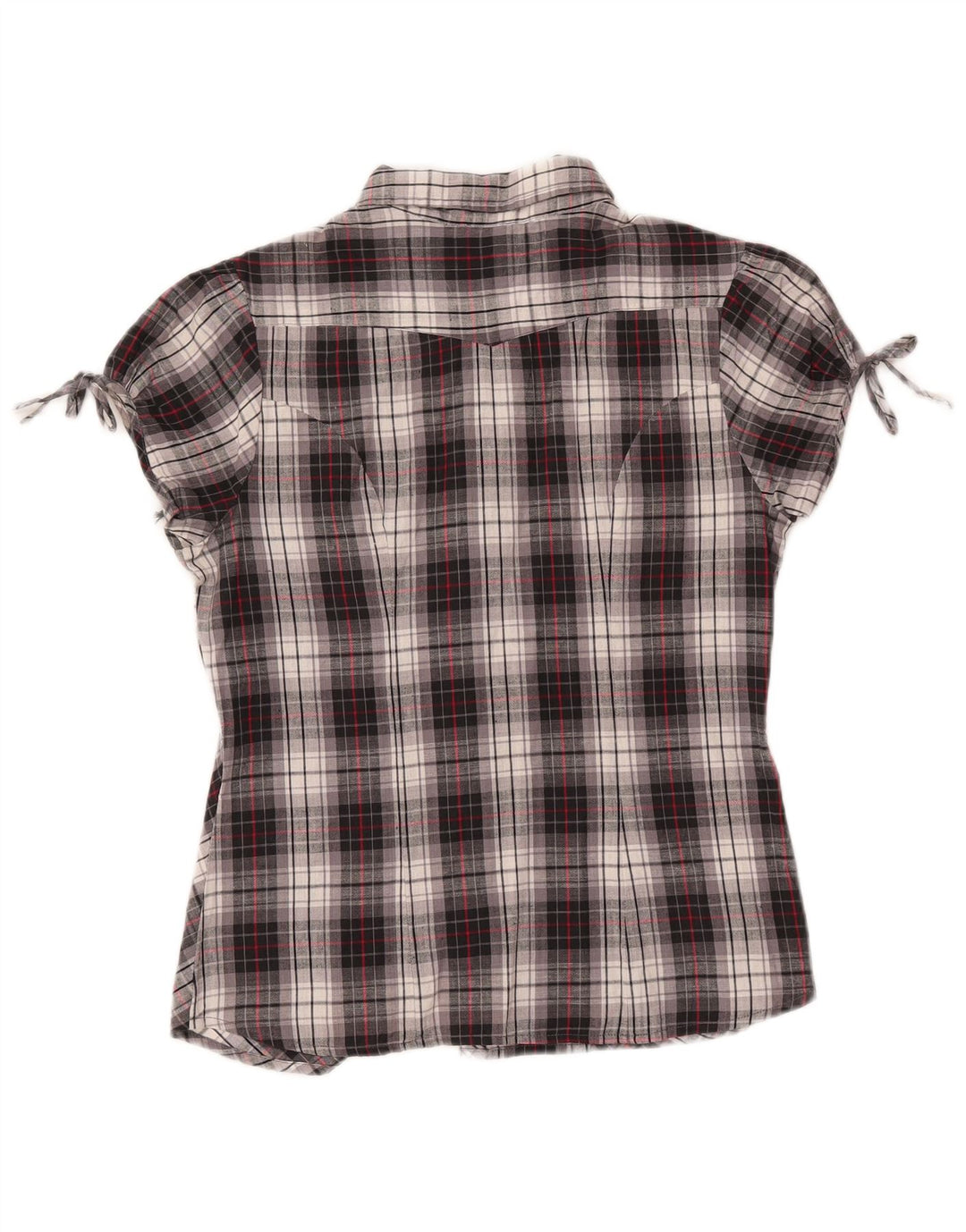 Camicetta da donna a maniche corte Carrera UK 14 Cotone a quadri grigio medio