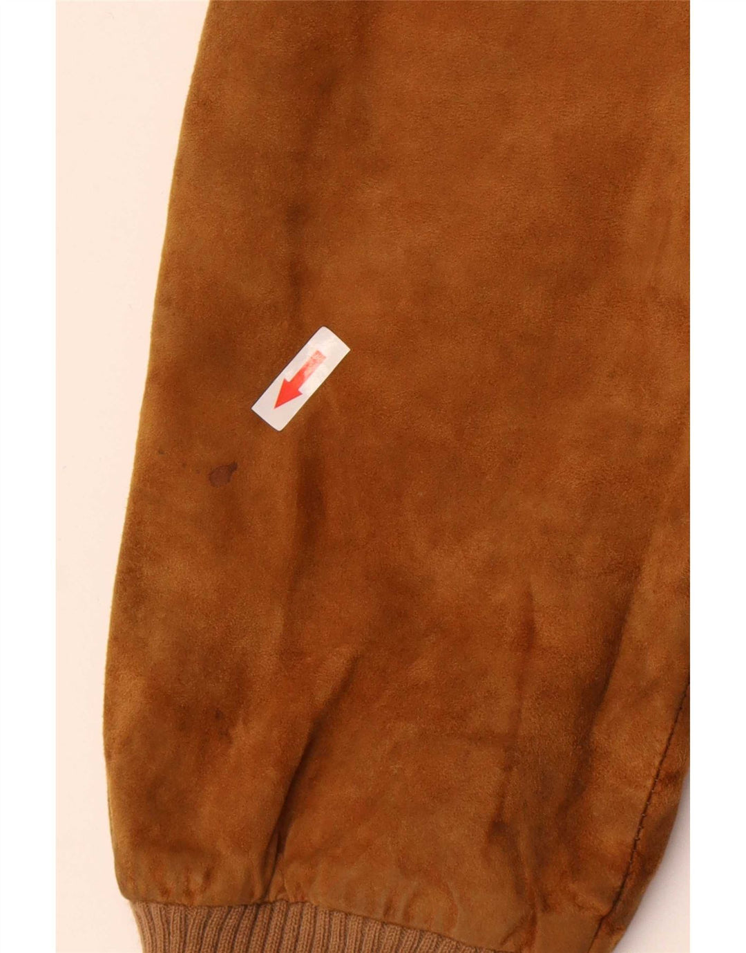 Giubbotto bomber vintage in pelle scamosciata da uomo IT 50 grande in pelle beige