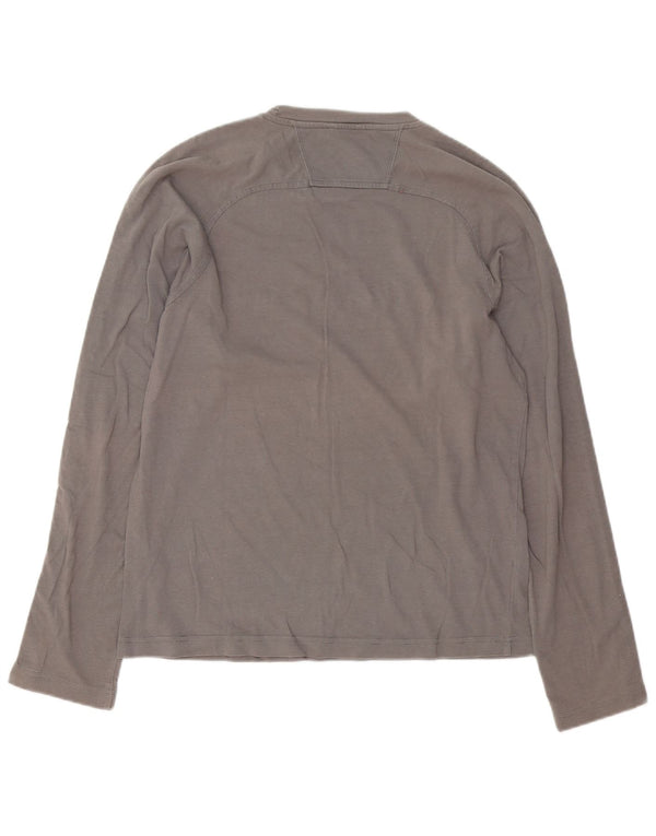 Champion Top grafico da uomo a maniche lunghe in cotone grigio medio