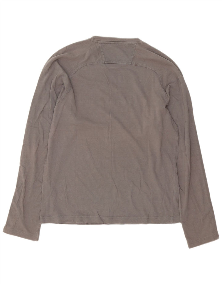 Champion Top grafico da uomo a maniche lunghe in cotone grigio medio