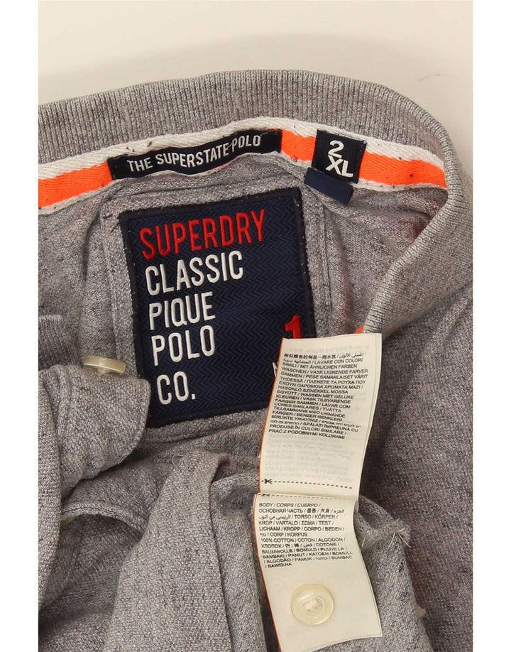 Polo grafica da uomo Superdry 2XL in cotone grigio