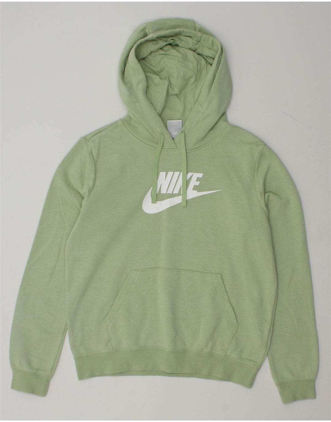 NIKE Womens Graphic Oversized Hoodie Jumper UK 10 Small Green Vintage Nike and Second-Hand Nike from Messina Hembry 