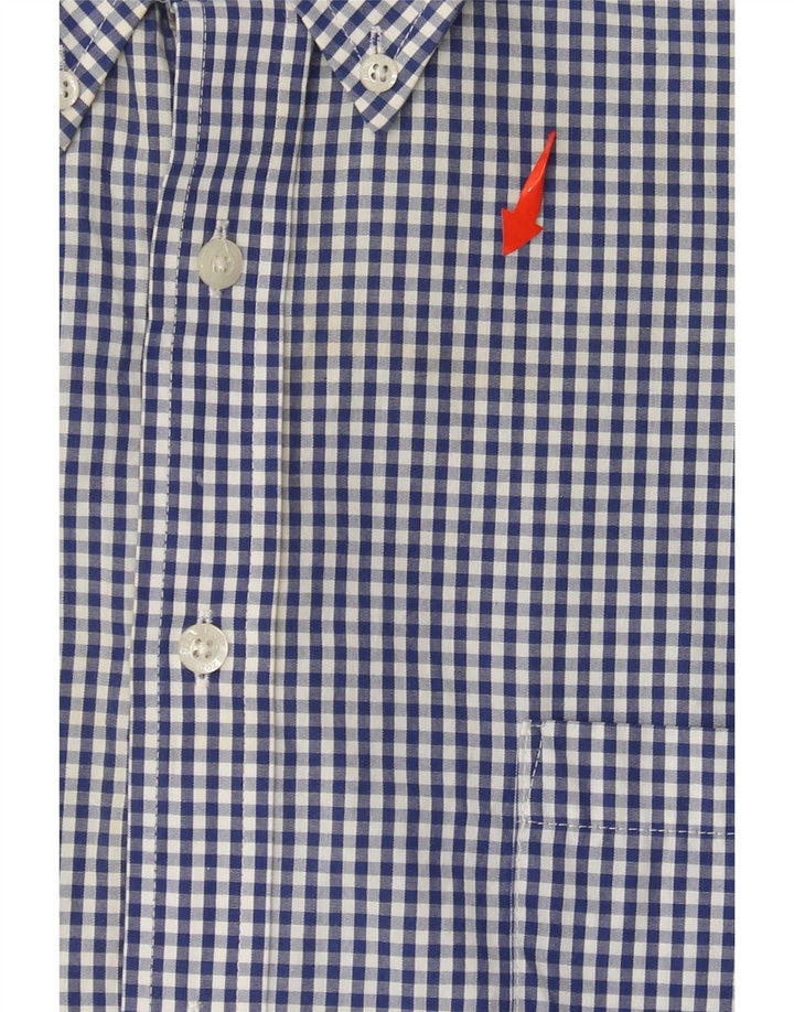 Camicia IZOD da uomo vestibilità regolare taglia 18 2XL cotone a quadretti blu
